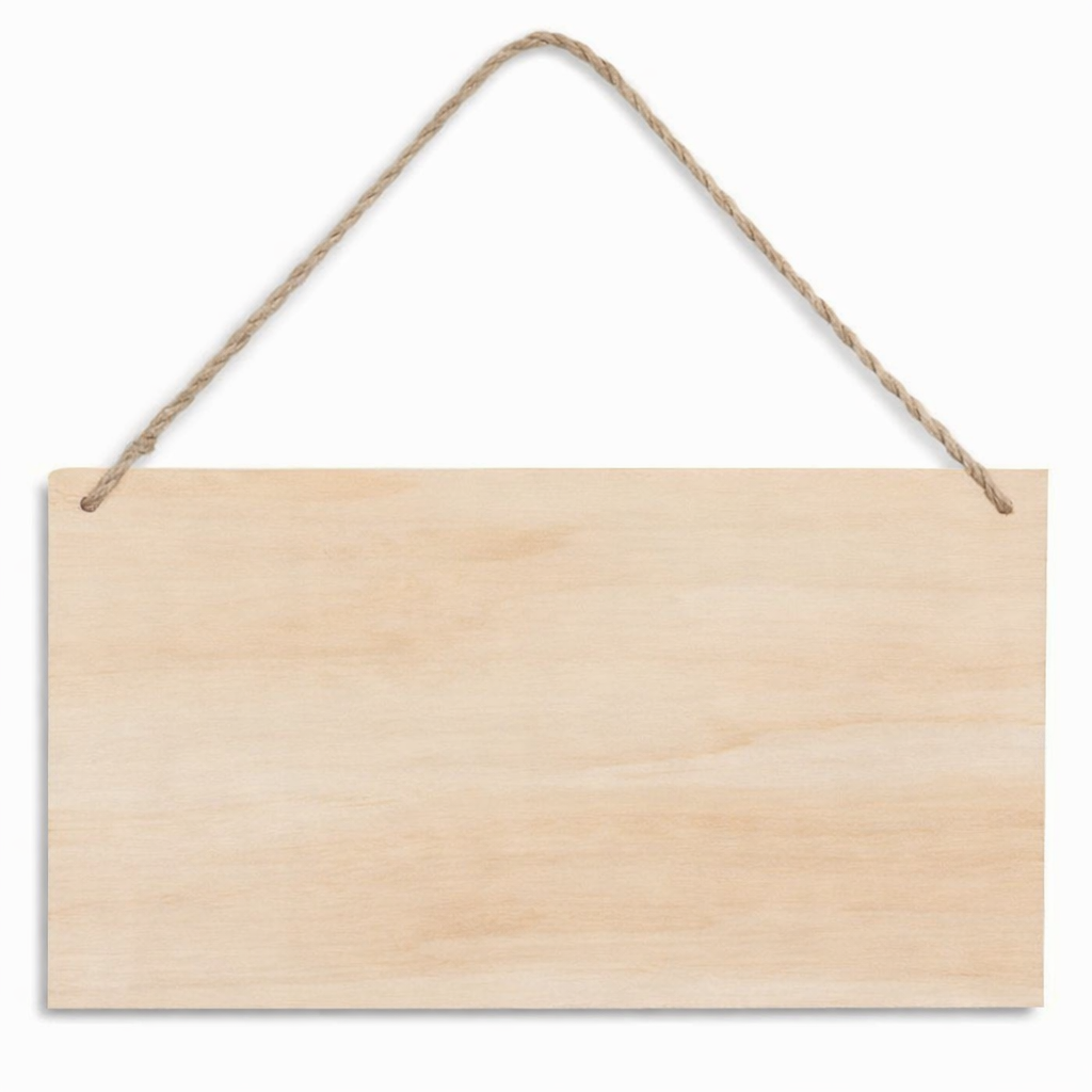 Wood Sign with Rope