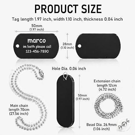 Dog Tag w/ Chain Customization